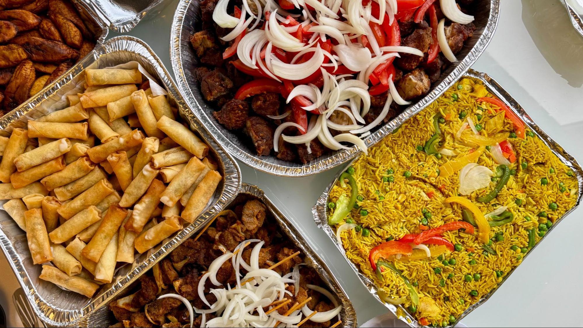 Ghanaian food spread