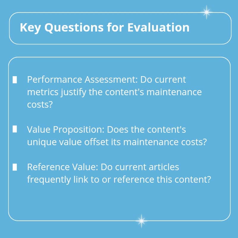 800 by 800 Infographic titled Key Questions for Evaluation