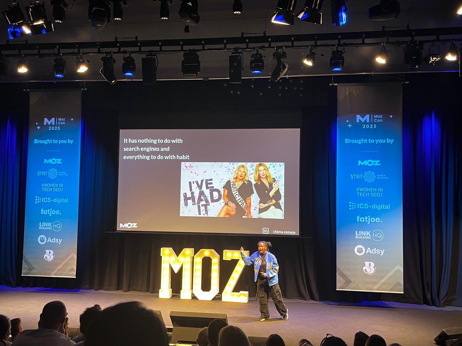 Chima Mmeje MozCon London 2025 AI content playbook