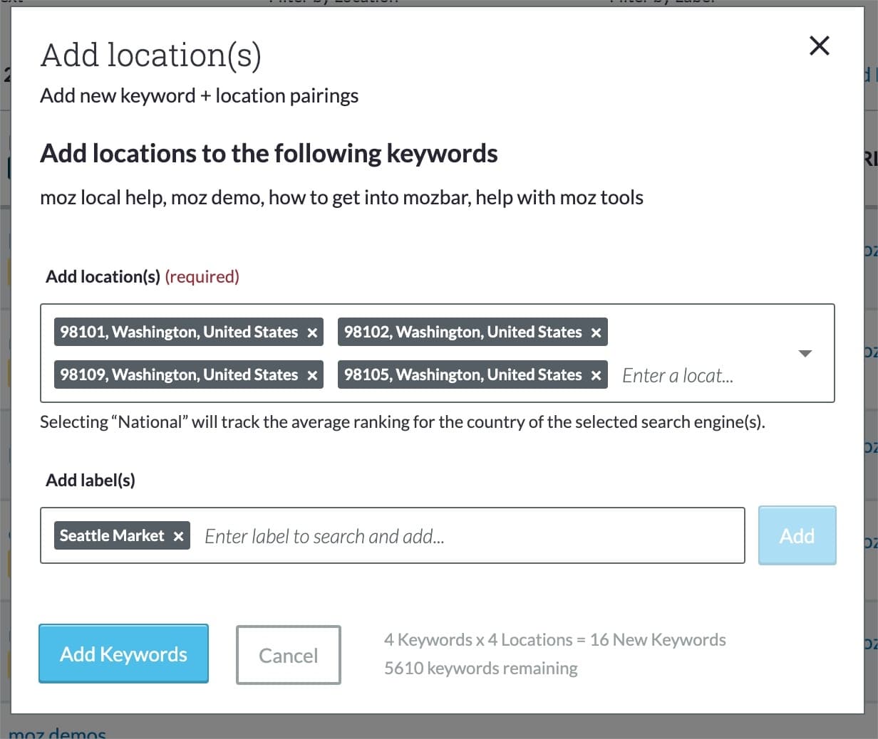 Segmenting keyword data allows for comparison between multiple data sets.