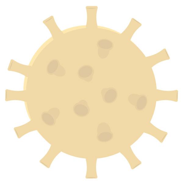 Illustration of a COVID-19 virus cell.