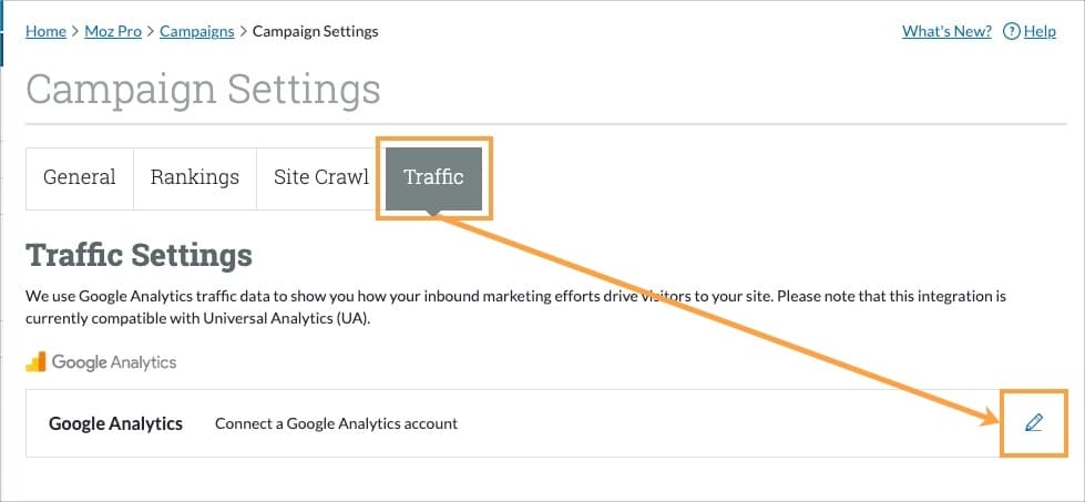 Once you click the pencil to the right you can update your connected GA account.