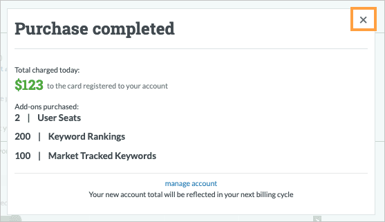 Once the transaction is complete, you will see a confirmation popup.