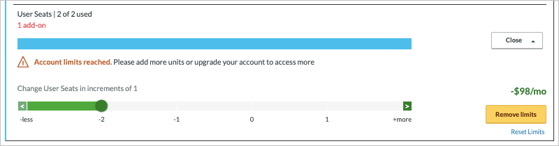 We will notify you if you reach your account limit.