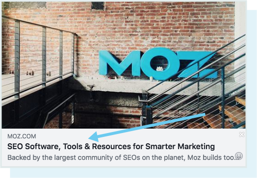 A screenshot of how a page title looks when shared on an external site, like Facebook.