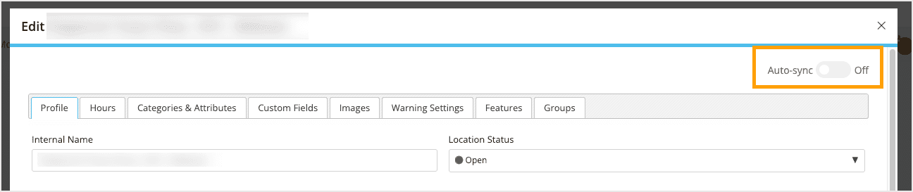 Screenshot showing the auto-sync toggle.