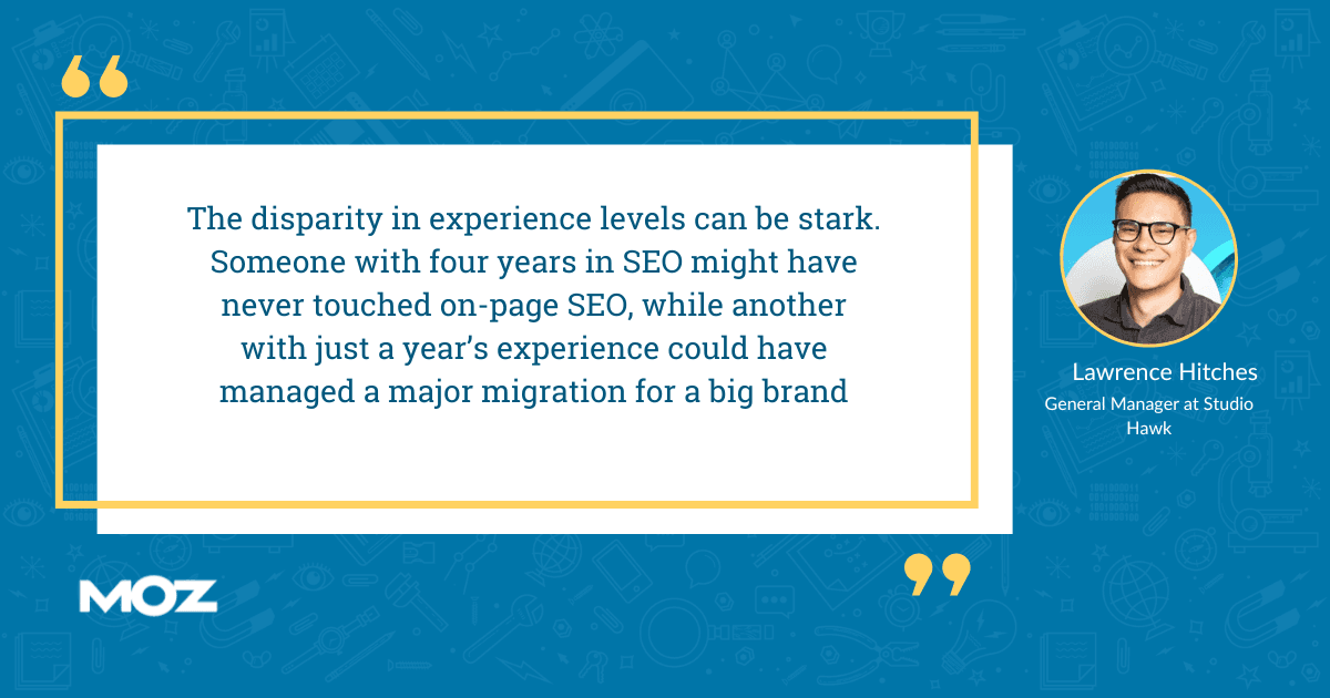 Quote from Lawrence Hitches on SEO leadership skills