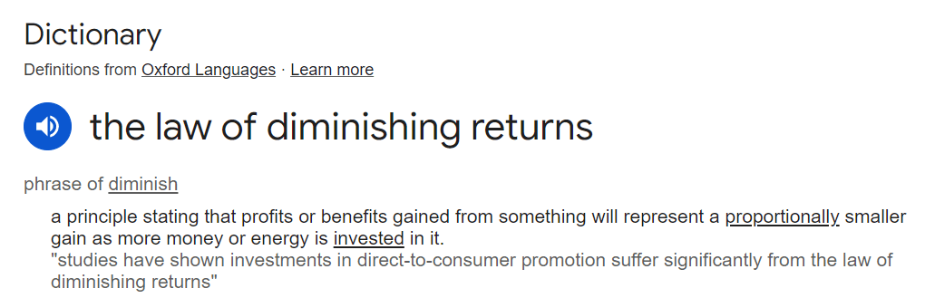 The law of diminishing returns